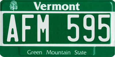 VT license plate AFM595