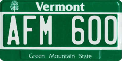 VT license plate AFM600