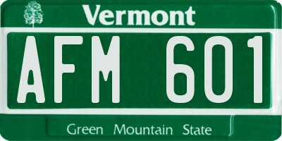 VT license plate AFM601