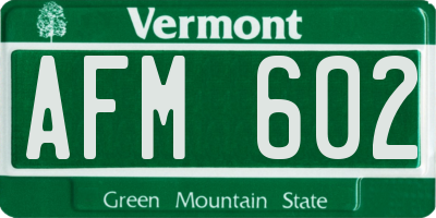 VT license plate AFM602