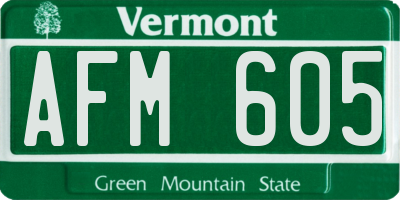 VT license plate AFM605