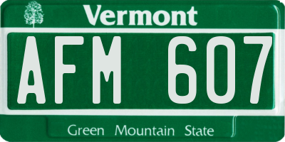 VT license plate AFM607