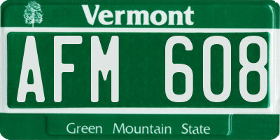 VT license plate AFM608