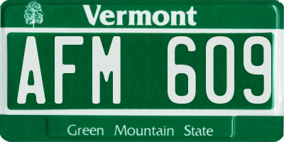 VT license plate AFM609