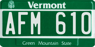 VT license plate AFM610