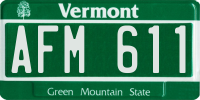 VT license plate AFM611