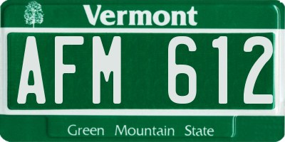 VT license plate AFM612