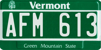 VT license plate AFM613