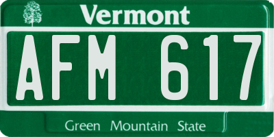 VT license plate AFM617