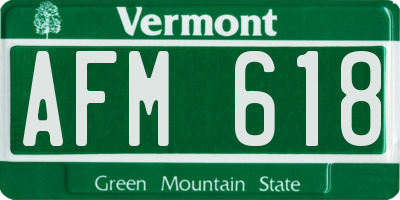 VT license plate AFM618