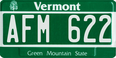VT license plate AFM622