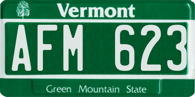 VT license plate AFM623