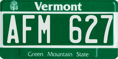 VT license plate AFM627
