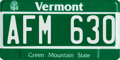 VT license plate AFM630