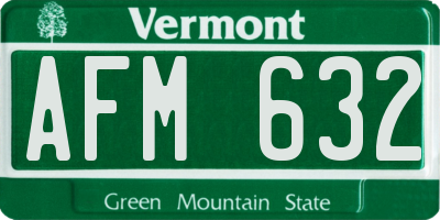 VT license plate AFM632