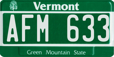 VT license plate AFM633