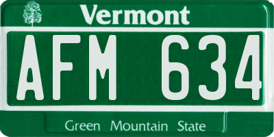 VT license plate AFM634