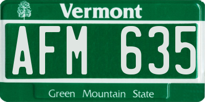 VT license plate AFM635