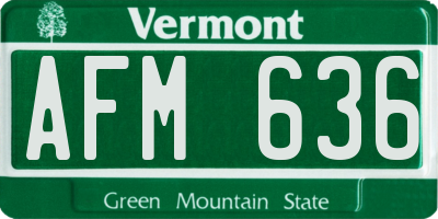 VT license plate AFM636
