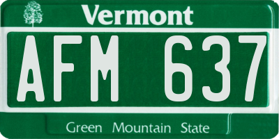 VT license plate AFM637