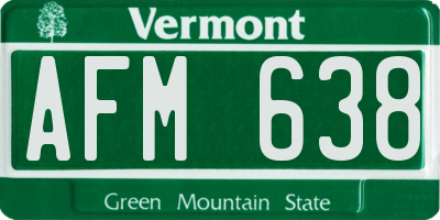 VT license plate AFM638