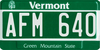 VT license plate AFM640