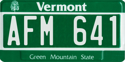 VT license plate AFM641