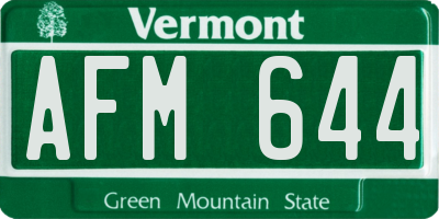 VT license plate AFM644