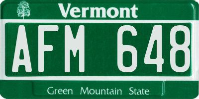 VT license plate AFM648