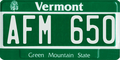 VT license plate AFM650