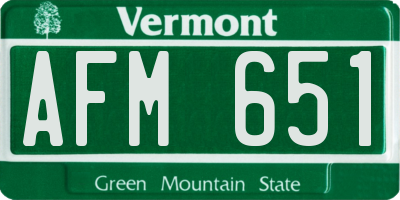 VT license plate AFM651