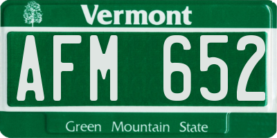 VT license plate AFM652