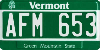 VT license plate AFM653