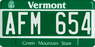 VT license plate AFM654