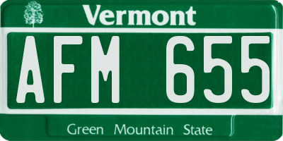 VT license plate AFM655