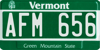 VT license plate AFM656