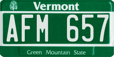 VT license plate AFM657