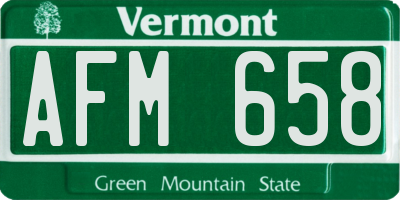 VT license plate AFM658