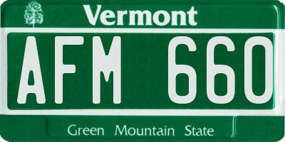 VT license plate AFM660