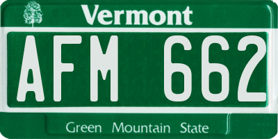 VT license plate AFM662