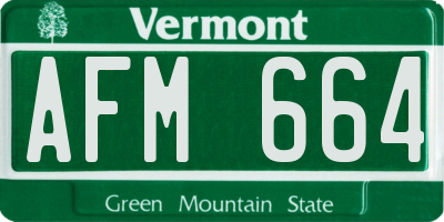 VT license plate AFM664