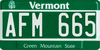 VT license plate AFM665
