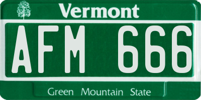 VT license plate AFM666