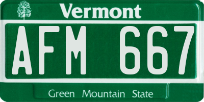 VT license plate AFM667