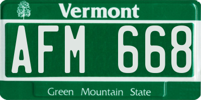 VT license plate AFM668