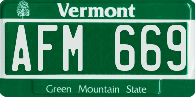 VT license plate AFM669