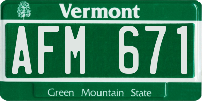 VT license plate AFM671