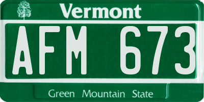 VT license plate AFM673