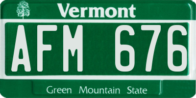 VT license plate AFM676
