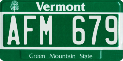 VT license plate AFM679